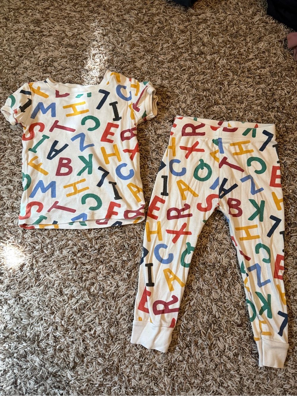 3T Unisex Alphabet Pajamas